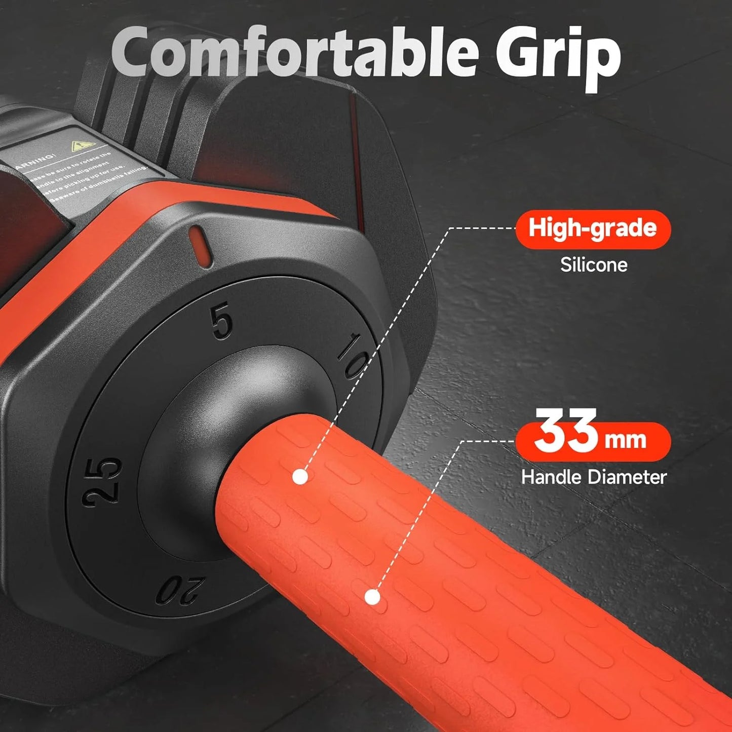 Adjustable Dumbbell Set with Anti-Slip Handle, 25LB per Pair, 5-in-1 Weights (5/10/15/20/25LB) - Ideal for Home Gym Workouts